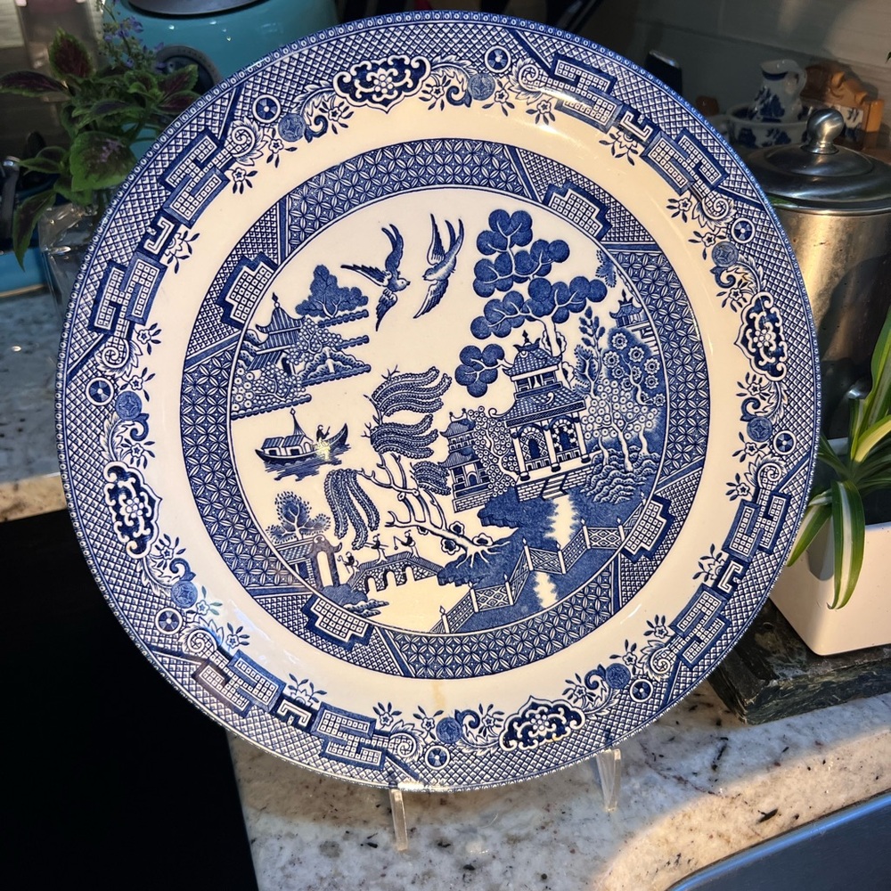 Blue and White Porcelain Dinner Plate